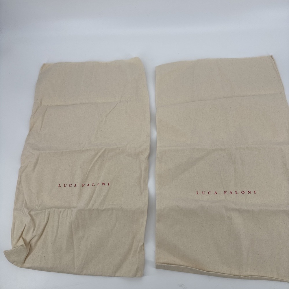 Two 14"x23" Luca Faloni Dust Bag Flap Fold Over Off White 14"x23" x2